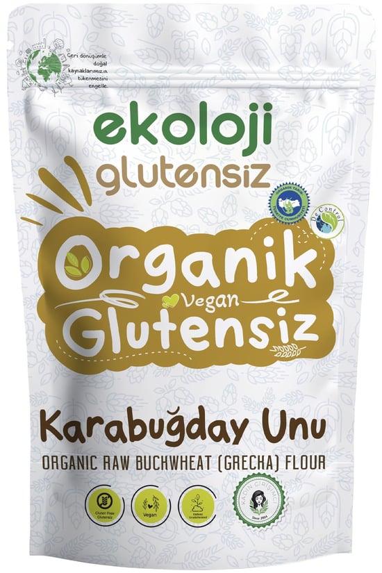 Organik Glutensiz Çiğ Karabuğday Unu 500 Gr.