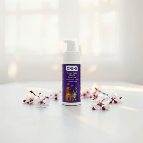 Bioxi® Susuz Kuru Köpük Şampuan - Kedi ve Köpekler için Tüy Bakım Ürünü (150 Ml)