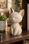 Huzurlu Minimalist Oturan Kedi Figürlü Dekoratif Biblo