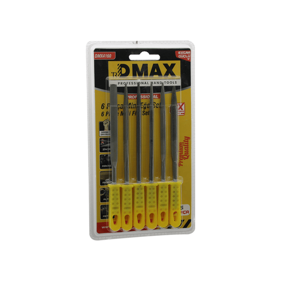 Dmax 4160 ( 6pcs ) Mini Çelik Eğe Seti ( Düz - Yuvarlak - Yarı Dairesel - Kare - Üçgen )