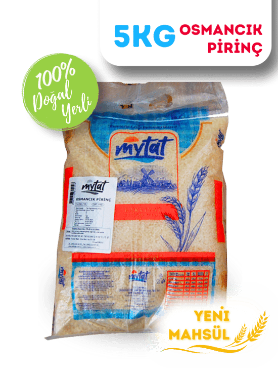 Mytat Doğal Yerli Üretim Osmancık Pirinç 5 kg (ÇUVAL)