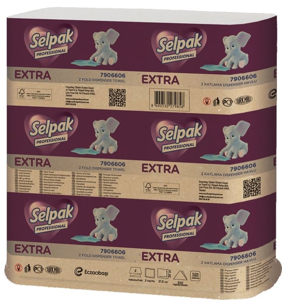 Selpak Extra Z katlı Kağıt Havlu 12x200