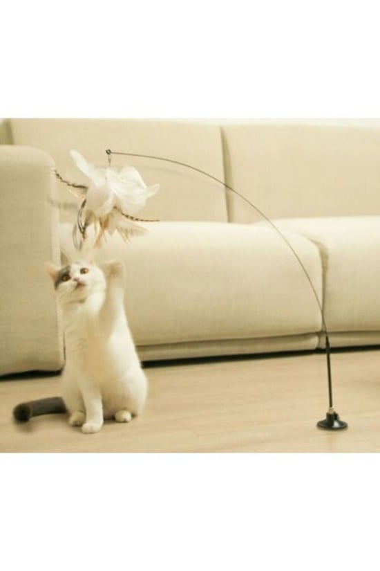 Diyarı Fırsat Vantuzlu Tüylü Zilli Kedi Oyun Oltası