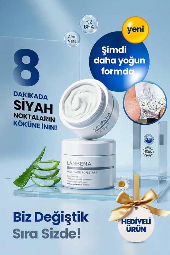 Lanbena Siyah Nokta Maskesi & 60 Adet Siyah Nokta Bandı Nose Plants