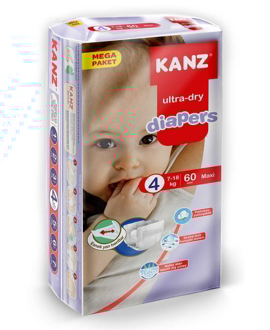 Kanz Bebek Bezi 4 Maxi 7-18 Kg 60'lı Paket