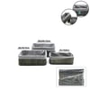 İ22-327 ( Gri ) ( 3 Boy ) ( D.dörtgen ) ( Bambu Kenar ) Organizer Sepet ( Ahşap Altlık & Bezli ) ( 25x14-28x18-20x30cm )
