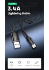 Lucatech Lk-213 Usb Lightning ( İphone Uyumlu)  Şarj Kablosu Siyah Örgülü