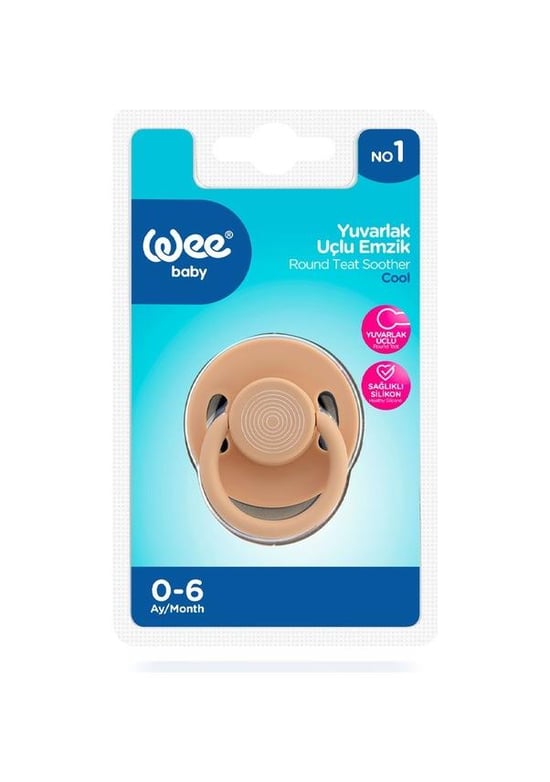 Wee Baby Cool Yuvarlak Uçlu Emzik No:1 0-6 Ay Krem