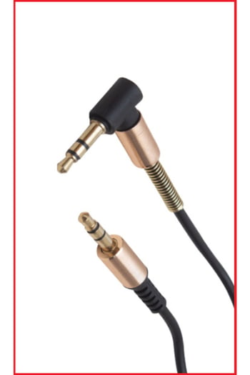 L Tip Yaylı 3.5mm Aux Kablo – Esnek & Dayanıklı Ses Kablosu 🎵