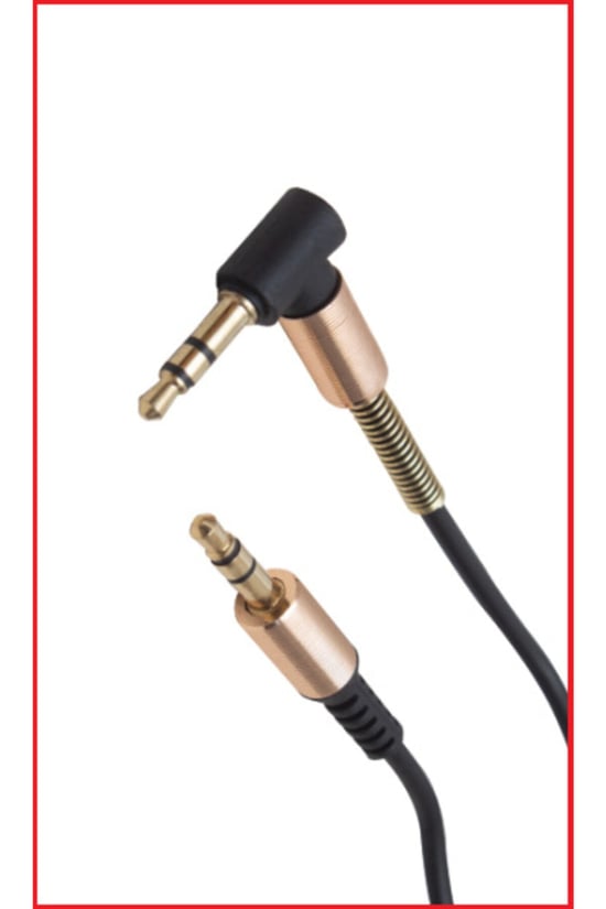 L Tip Yaylı 3.5mm Aux Kablo – Esnek & Dayanıklı Ses Kablosu 🎵