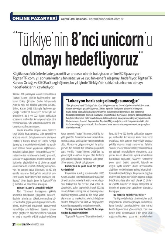 ToptanTR, Türkiye'nin 8'inci unicorn'u olma yolunda hızla ilerliyor! 🚀