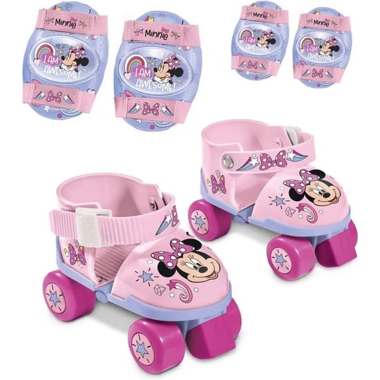 Minnie Çantalı Koruyucu Ekipmanlı Paten Set