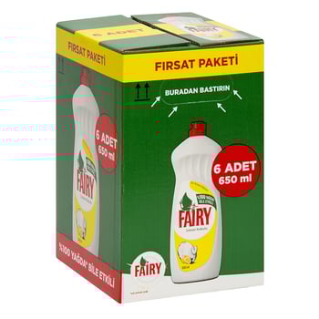 Fairy Sıvı Bulaşık Deterjanı 6x650 ml Limon