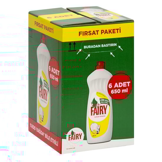 Fairy Sıvı Bulaşık Deterjanı 6x650 ml Limon