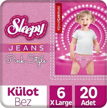 Sleepy Pink Jeans Külot Bez 6 Numara Xlarge 20 Adet
