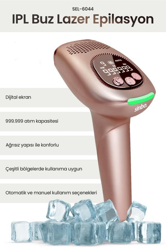 Sinbo Sel-6044 İpl Buz Lazer Epilasyon Atım Otomatik/manuel Dijital Ekran