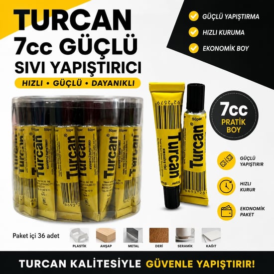 Turcan 7cc Solventli Güçlü Sıvı Yapıştırıcı