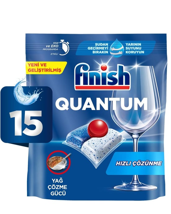 Finish Quantum Hepsi Bir Arada 15 Yıkama Bulaşık Makinesi Tableti