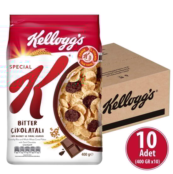 Kellogg's Special K Bitter Çikolatalı Kahvaltılık Tam Buğday ve Pirinç Gevreği 400 Gr