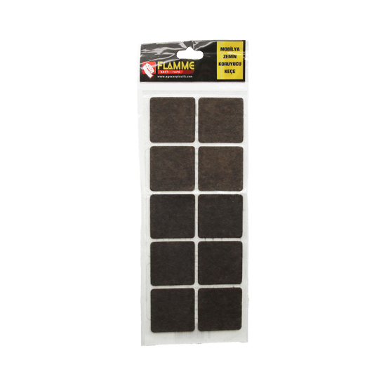 Flamme-1103 ( 45mmx45mm ) ( Kare ) ( 10pcs ) ( Zemin Koruyucu ) Mobilya Keçesi ( Yapışkanlı Montaj )