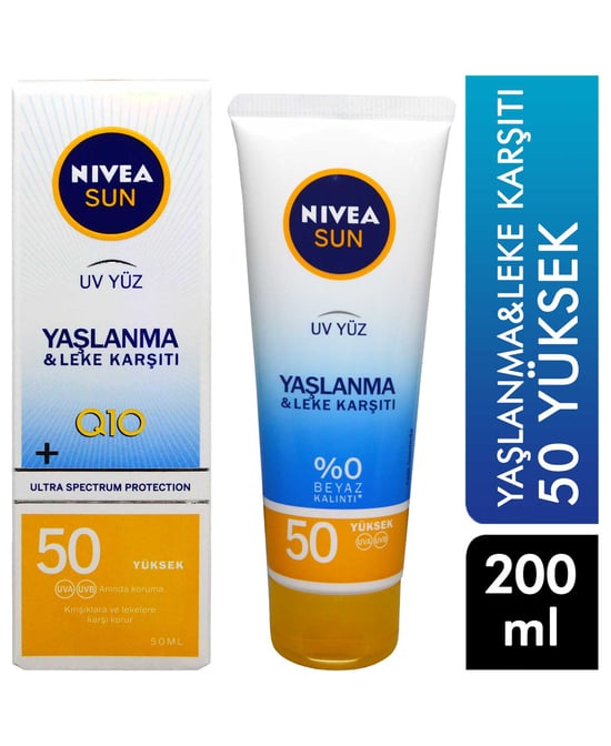 Nivea Sun Yaşlanma & Leke Karşıtı Q10 50 Yüksek Uv Koruma Yüz Kremi 50 Ml