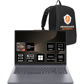 Lenovo Ideapad Slim 3 16arp10 Amd Ryzen 7 170 8gb Ram 512gb Ssd 16" Wuxga (1920x1200) 60hz Ips Wın11