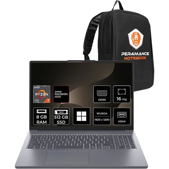 Lenovo Ideapad Slim 3 16arp10 Amd Ryzen 7 170 8gb Ram 512gb Ssd 16" Wuxga (1920x1200) 60hz Ips Wın11