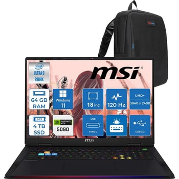 Msı Raider 18 Max Hx A2wj-1059tr Intel Core Ultra 9 290hx Plus 64gb Ddr5 4tb Ssd Rtx 5090 24gb 175w