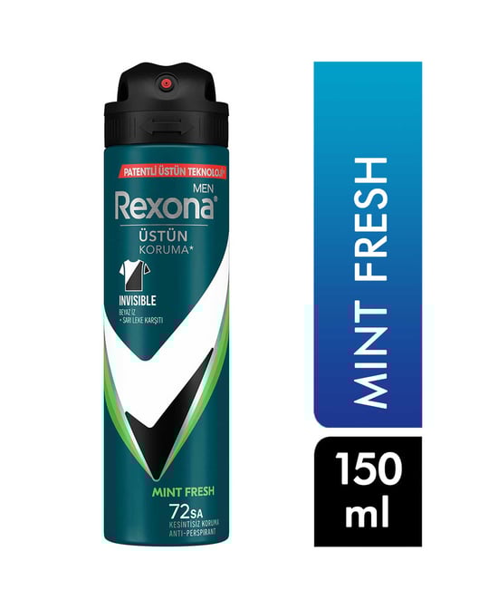 rexona, erkek deodorant, rexona Mint Fresh, rexona invisible, toptan deodorant, toptan kozmetik, 150 ml deodorant