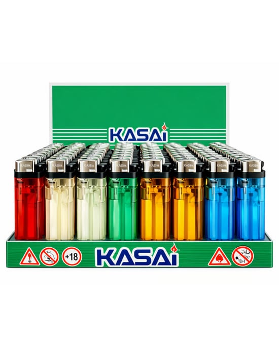 Kasai Taşlı Çakmak Dolumlu Şeffaf 50'Li