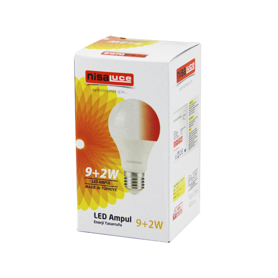 Nisaluce Eamp-074/bk ( 9+2w E27 ) ( Beyaz-kırmızı ) Led Ampul