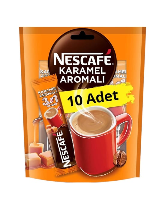Nescafe 3'ü 1 Arada 17,6 gr x 10'lu Paket Karamelli
