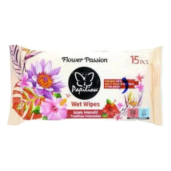 Papilion İslak Cep Mendili 15 Ad. Çiçek *36