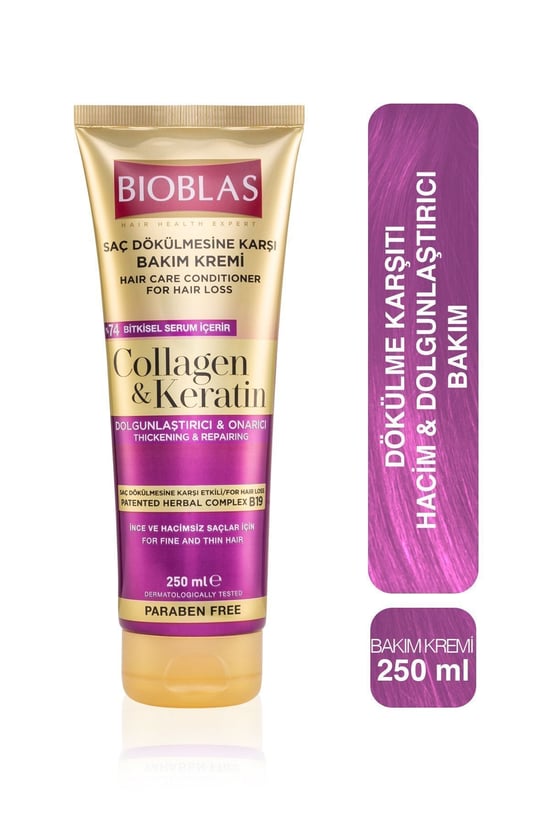Bioblas Saç Dökülmesine Karşı Bakım Kremi Collagen&keratin 250ml