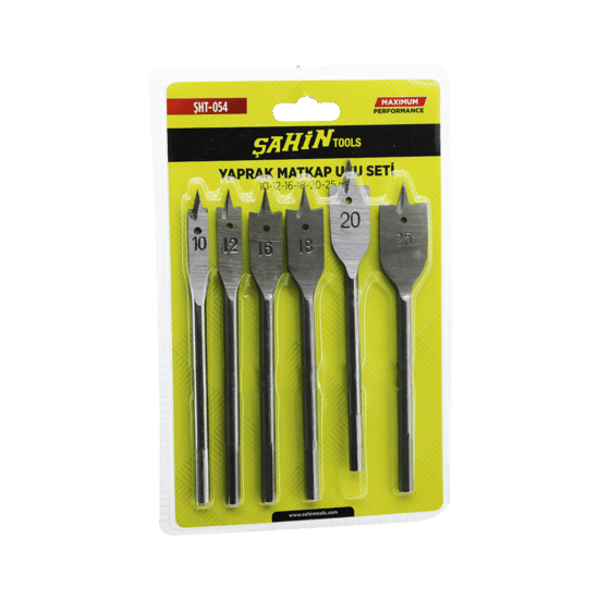 Şahin Tools Şht-054 ( 6pcs ) Yaprak Matkap Ucu Set ( 10-12-16-18-20-25mm ) ( Ahşap Delme-oyma & Sıhhı Tesisat )