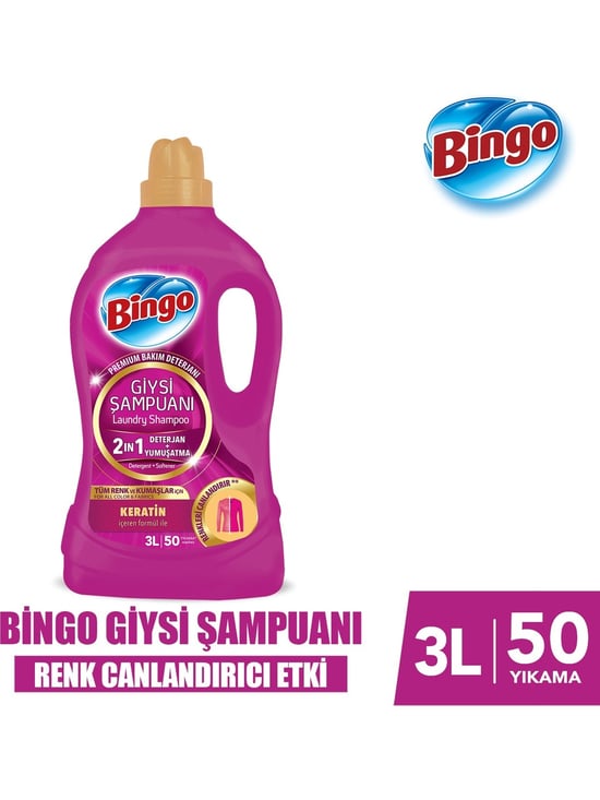 Bingo Giysi Şampuanı 2ın1 Renk Canlandırıcı Etki 3 Lt