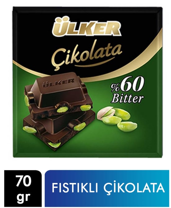 Ülker Antep Bitter Kare Çikolata 70 Gr 6'lı Paket