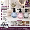 Alvetro Alv-02 ( Şeffaf Renkli Cam ) Sıvı Sabunluk ( 360ml ) ( Yuvarlak Kesik Desenli )