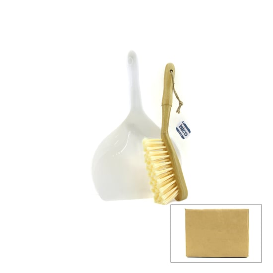 İ21-124 ( 2pcs ) ( Geniş ) Faraşlı & Temizlik El Fırça Seti ( Ahşap Saplı & Plastik ) ( 33cmx22cm )