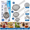 İ22-122 ( 3pcs Set ) ( Mini= 5-7-8cm ) Tel Süzgeç (metal Çerçece) (metal Sap=8.5-10.5-10.5cm)
