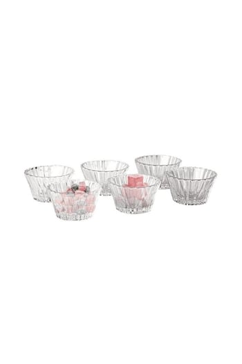 Rayan Sadaf Bowl - 6 Adet Mini Cam Sosluk Kahve Yanı Lokumluk Reçellik Sunumluk Dekoratif Tabak - 65 Ml