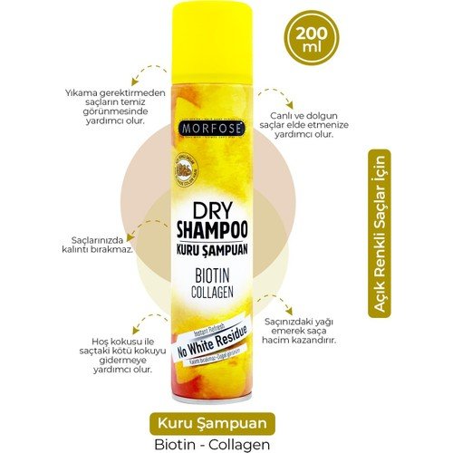 Morfose Kuru Şampuan Açık Renkli Saçlar İçin 200 Ml