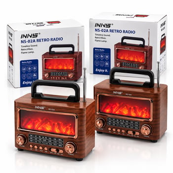 Nns Ns-02a Pl-4731 ( İbreli ) Şömineli Radyo & Retro ( Am & Fm & Sw )( Usb & Type-c Sarjlı )( Bt & Tf & Usb ) Speaker