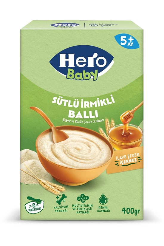 Hero Baby Sütlü İrmikli Ballı Kaşık Mama 400g