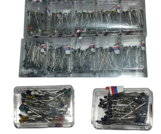Cam Başlı 100li Top Eşarp İğnesi