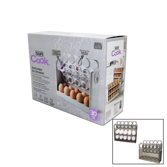 Suncook Sc-4301 ( 30 Hazneli ) Buzdolabı Yumurta Organizeri Yaylı Katlanır Raf & Zaman Kayıt Fonksiyonu