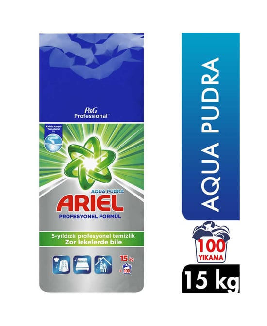 Ariel Professional Çamaşır Deterjanı 15 Kg 100 Yıkama Aqua Pudra