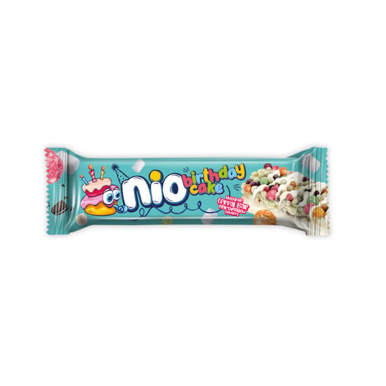 Nio Loops Birthyday Cake Sütlü Kaplamalı Marshmallowlu Tahıl Bar 23gr