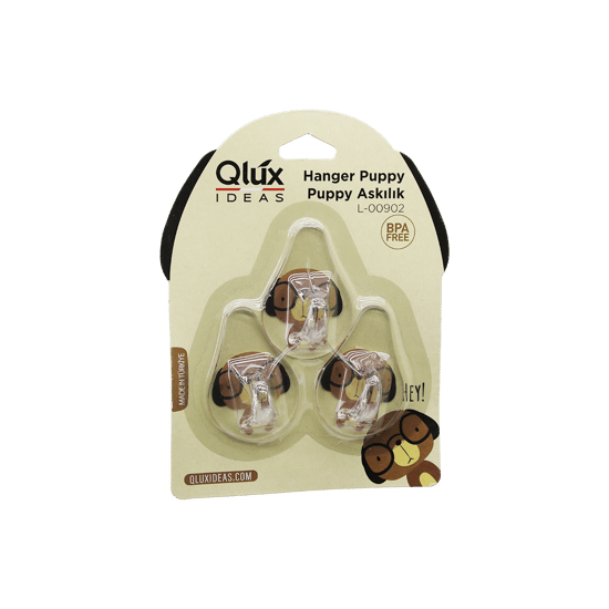 Qlux L-00902 ( 3pcs ) Puppy Askı ( Şeffaf Askı ) ( Yapışkanlı Montaj )