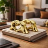 İ12-183 ( Kalp - El & Mega ) ( Gold & Seramik ) Biblo & Dekoratif Süs Eşyası